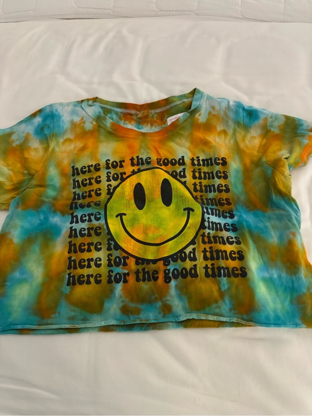 Here for the good times crop tee from Altar’d State. Size M. Hand tie dyed